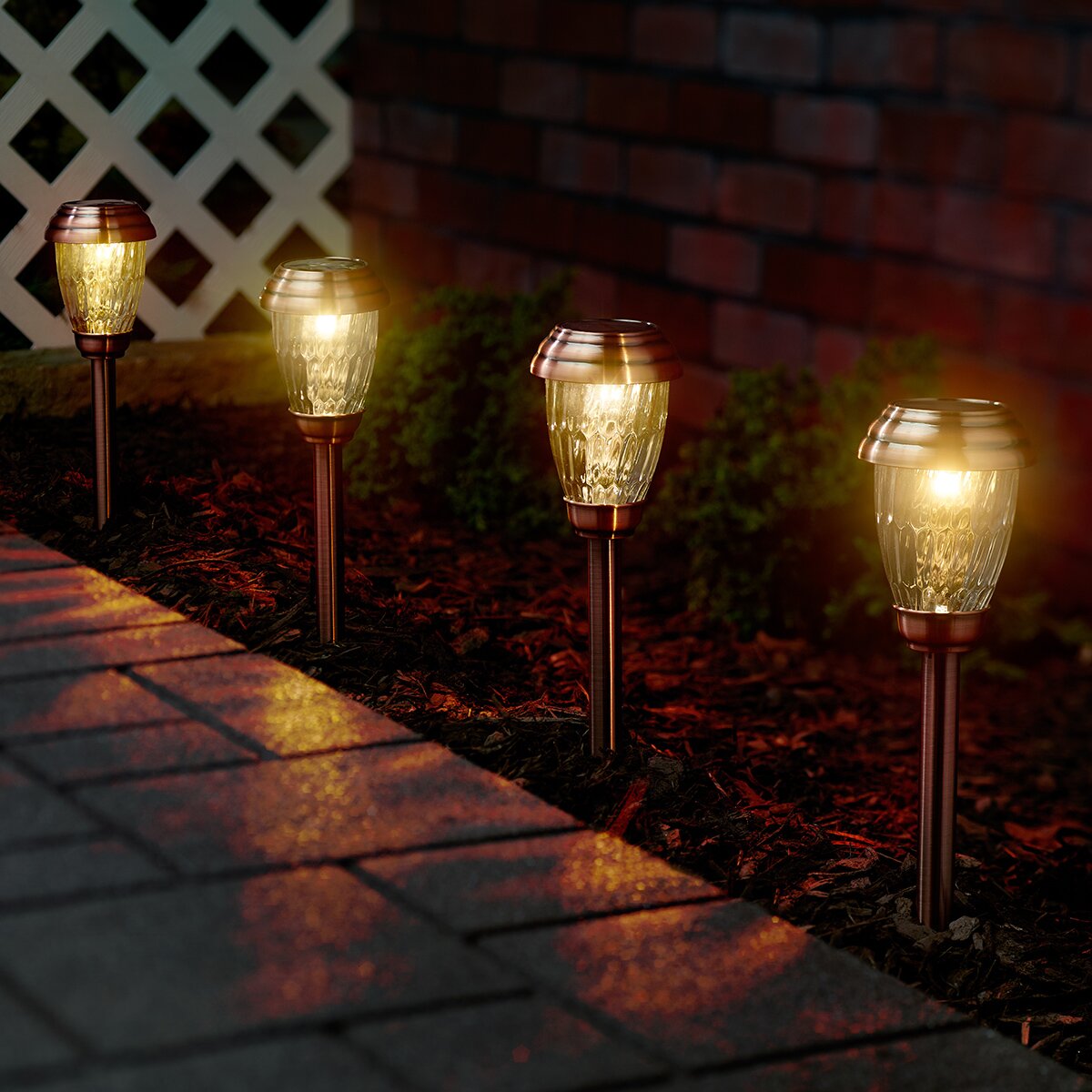 Bohall Solar Battery Powered LED Pathway Light Pack (Set of 6) AH111
