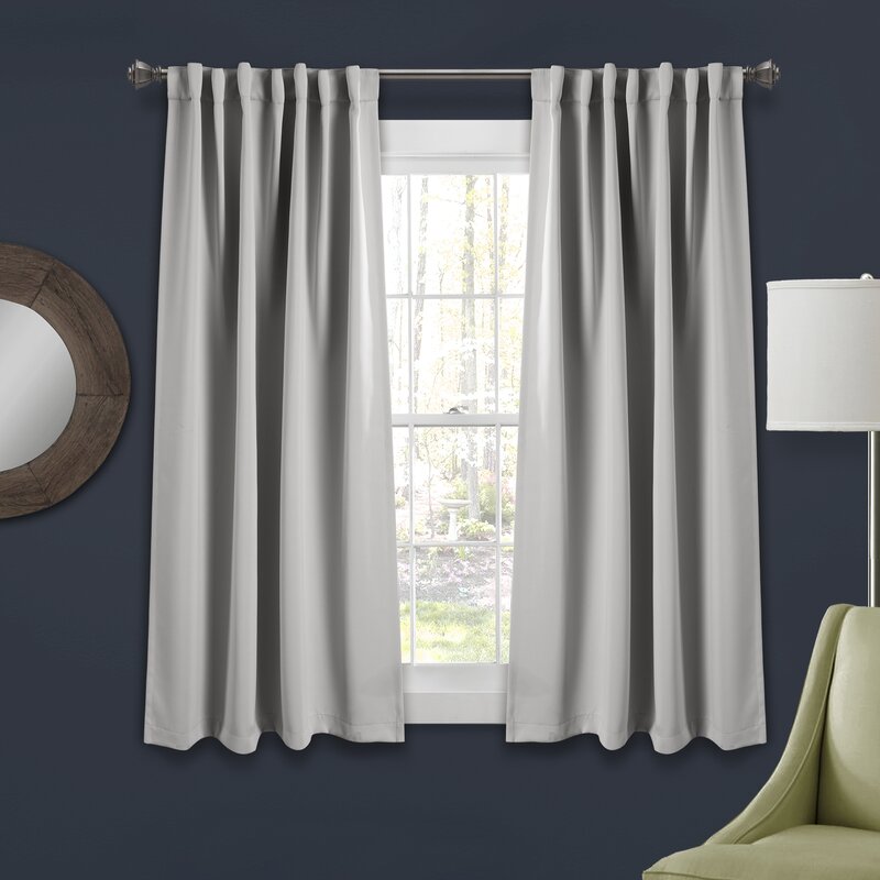 Bohannan Solid Blackout Thermal Curtain Panels 63" L x 52" W (Set of 2)