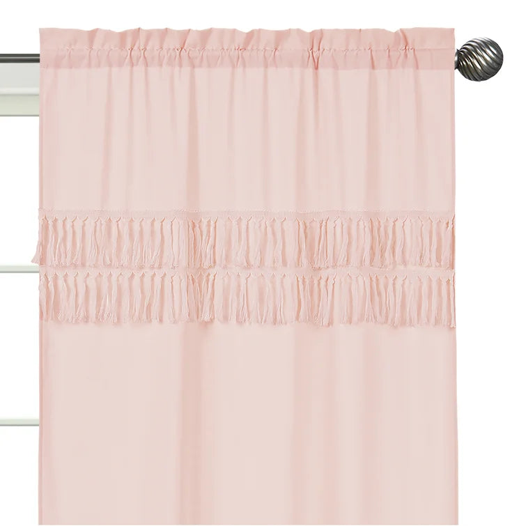 Bohemian 100% Cotton Semi-Sheer Rod Pocket Curtain Panels (Set of 4)