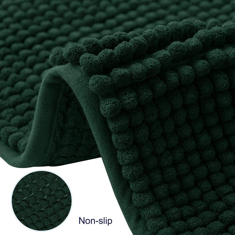 20" W x 32" L Celadon Bohumil Luxury Chenille Super Soft Absorbent Microfiber Rectangle Non-Slip Bath Rug B45-HS223