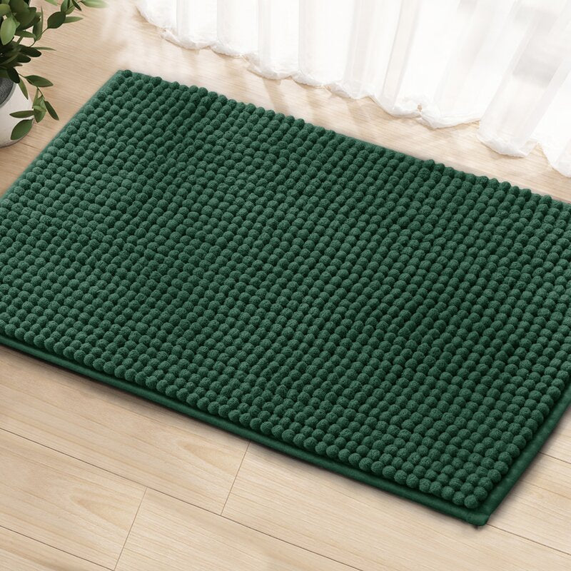 16" W x 24" L Celadon Bohumil Luxury Chenille Super Soft Absorbent Microfiber Rectangle Non-Slip Bath Rug B49-HS150