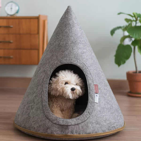 Boissonneault felt pet cave lucy hooded dog bed clearance