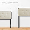 Bojanka Upholstered Panel Headboard, Black/Beige - Queen (#K6409)