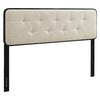 Bojanka Upholstered Panel Headboard, Black/Beige - Queen (#K6409)