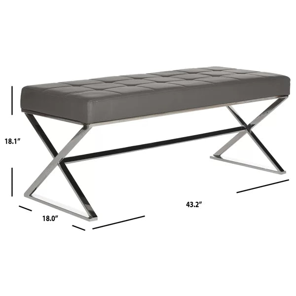 Bolderberg Faux Leather Upholstered Bench 18.1'' H x 43.2'' W x 18'' D