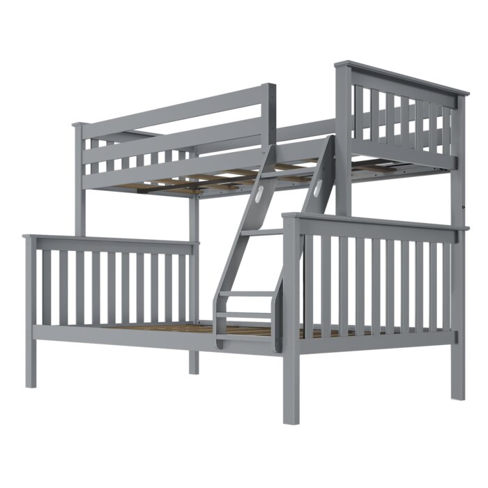65'' H x 57.75'' W x 81'' L Bolles Twin Over Full Solid Wood Standard Bunk Bed by Harriet Bee