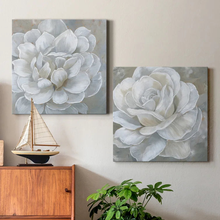 24" H x 48" W x 1" D Bombshell Bloom I - 2 Piece Wrapped Canvas Print