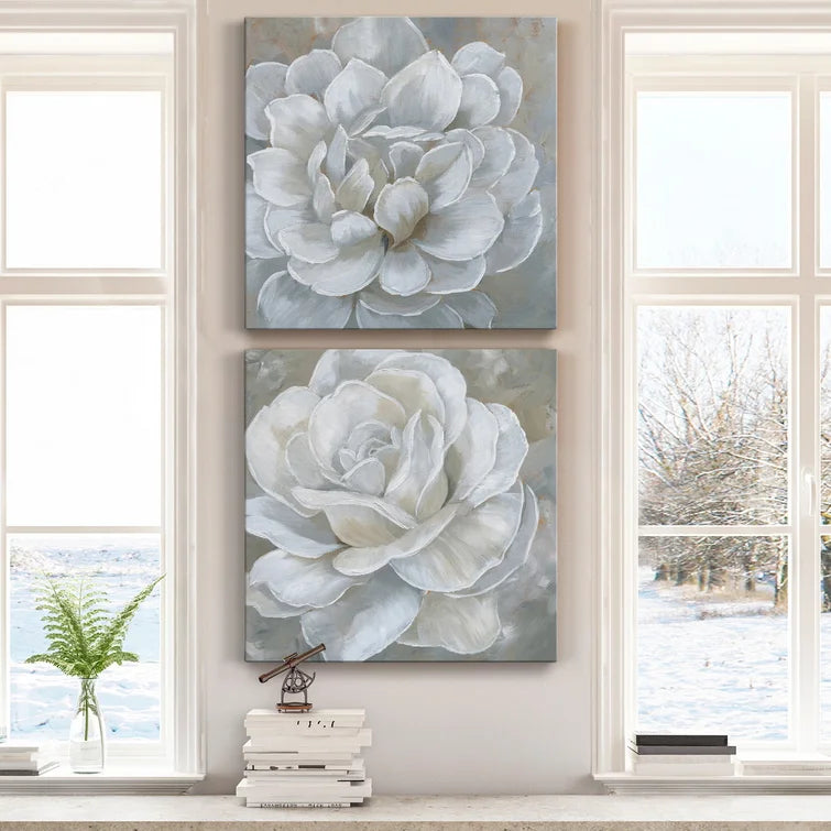 24" H x 48" W x 1" D Bombshell Bloom I - 2 Piece Wrapped Canvas Print