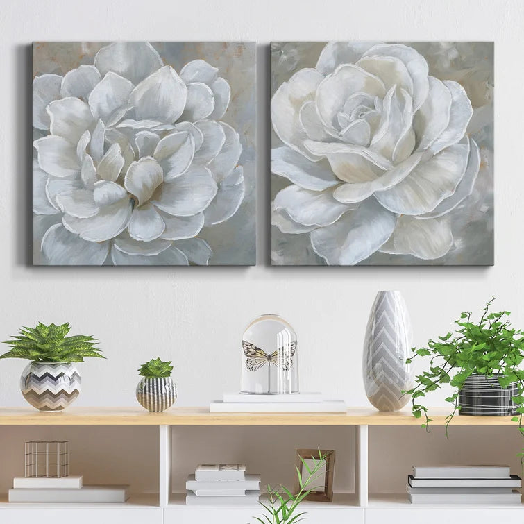 24" H x 48" W x 1" D Bombshell Bloom I - 2 Piece Wrapped Canvas Print