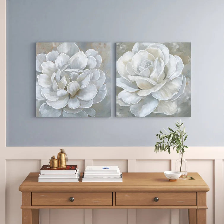 24" H x 48" W x 1" D Bombshell Bloom I - 2 Piece Wrapped Canvas Print