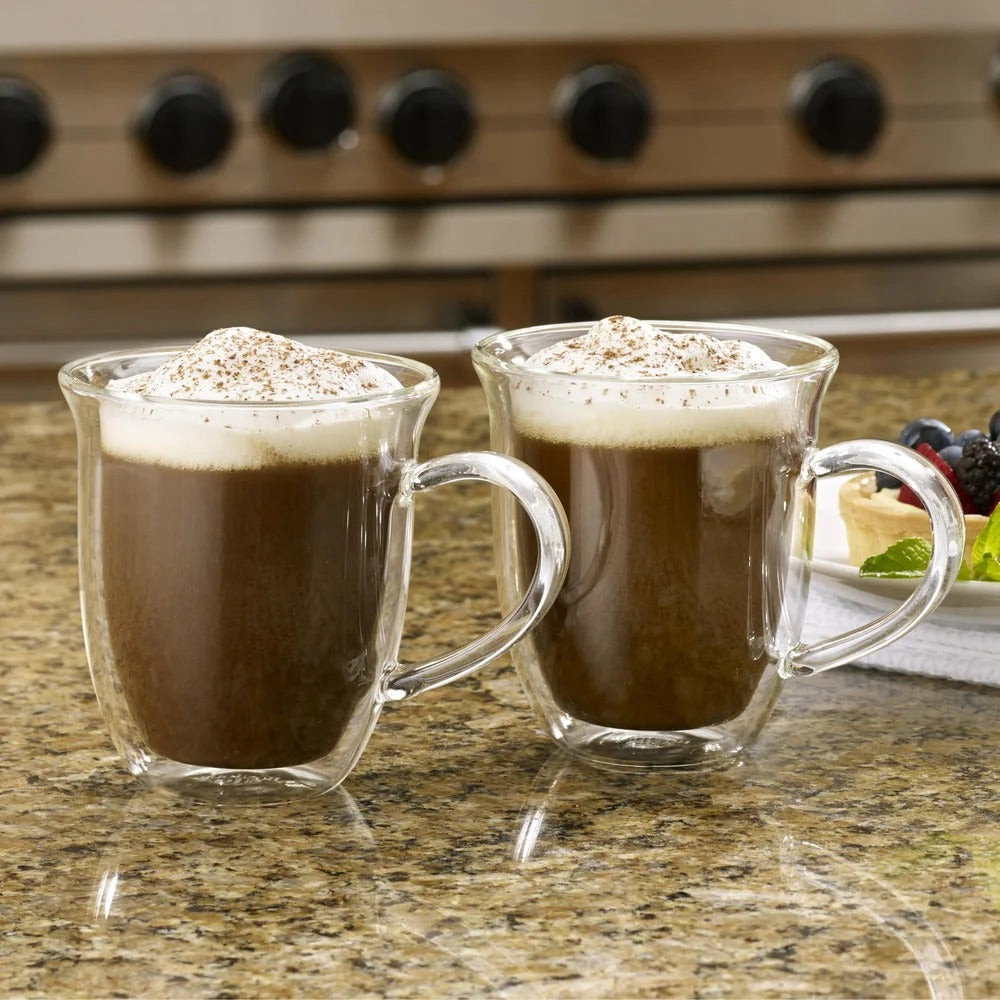 BonJour Coffee 2-Piece Insulated Glass Cappuccino Cup Set - Insulated Glass Cappuccino Cup Set CYS252