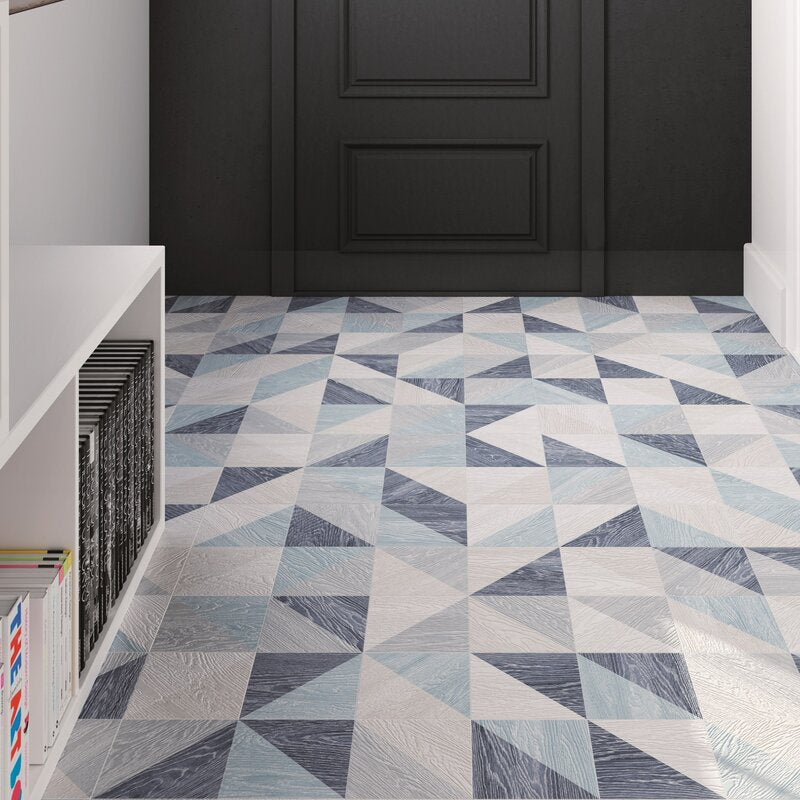 Blue  Bon Melange 7" x 7" Porcelain  Patterned Wall & Floor Tile (24 Boxes) K8785