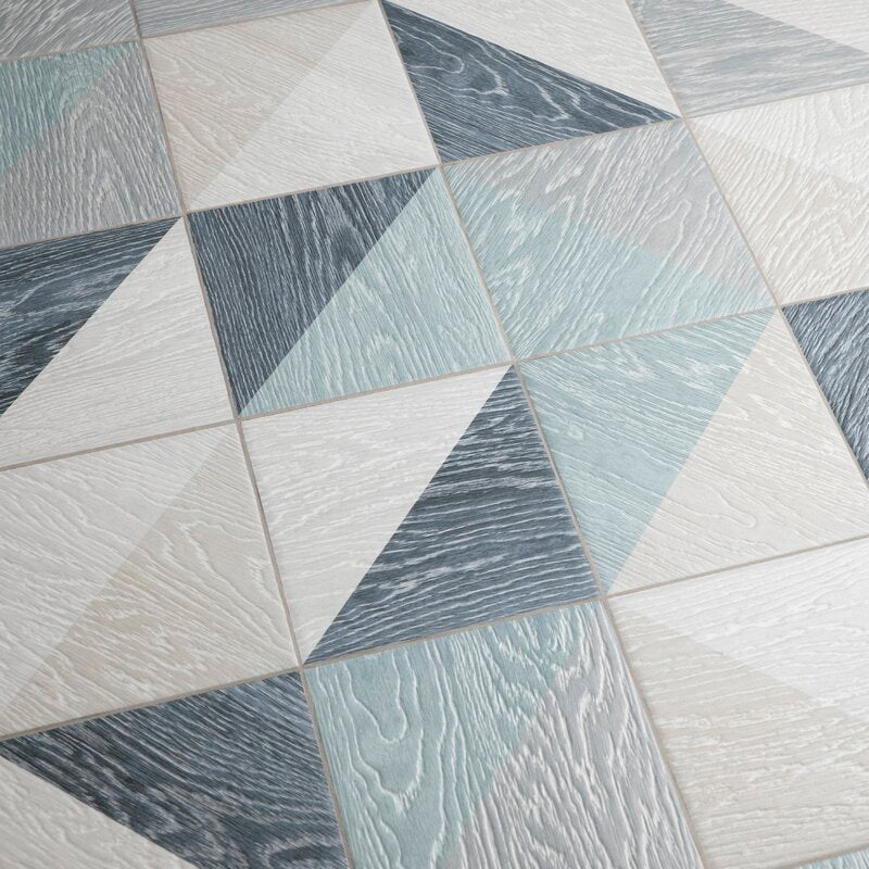 Blue  Bon Melange 7" x 7" Porcelain  Patterned Wall & Floor Tile (24 Boxes) K8785