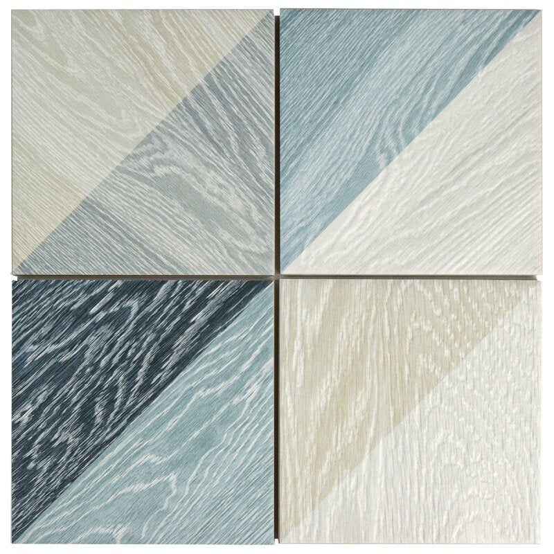 Blue  Bon Melange 7" x 7" Porcelain  Patterned Wall & Floor Tile (24 Boxes) K8785