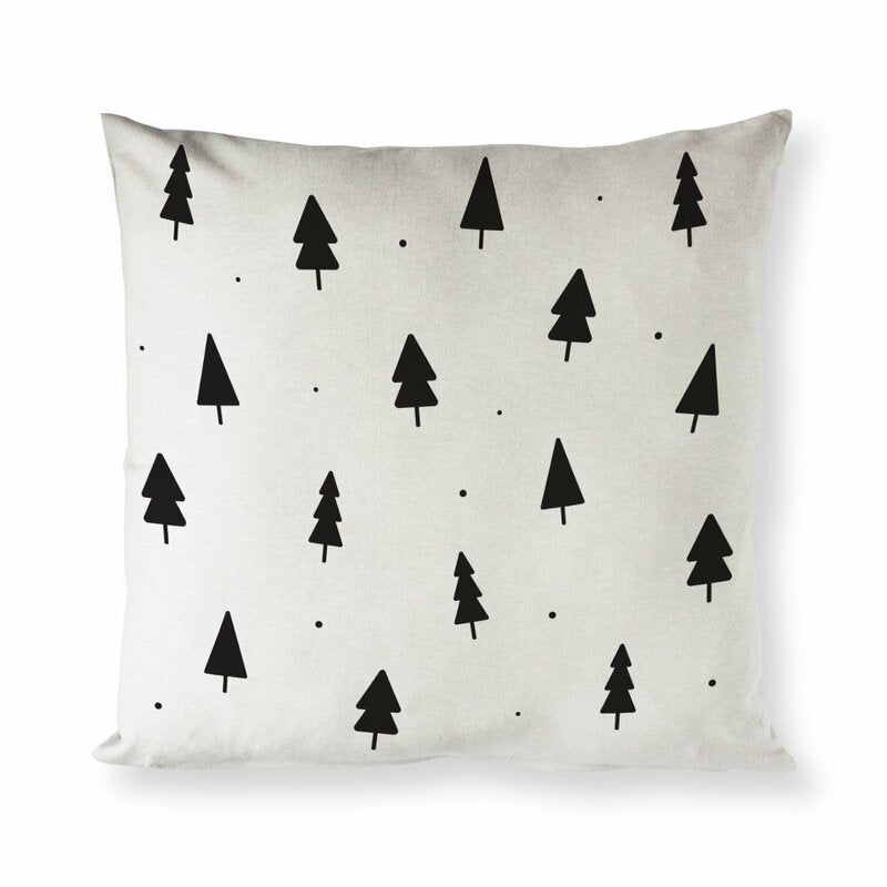 Bonny Christmas Trees Cotton 16" Throw Pillow Cover CYS114