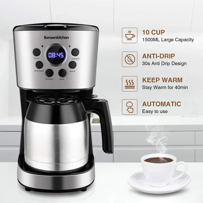 10-Cup Programmable with Thermal Carafe Pot Coffee Maker