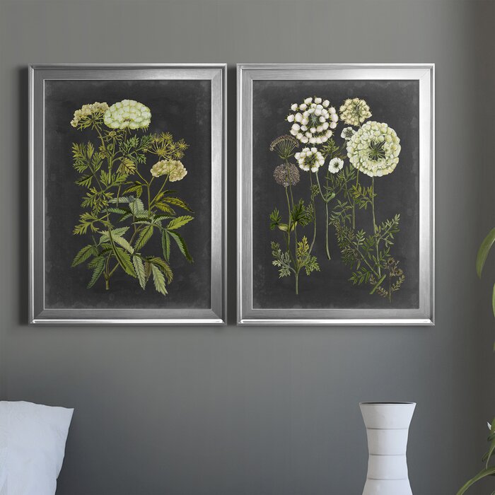 42.5" H x 30.5" W x 1" D Bookplate Floral I - Picture Frame Painting Set on Canvas (Set of 2)