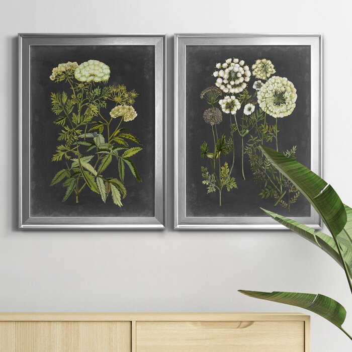 42.5" H x 30.5" W x 1" D Bookplate Floral I - Picture Frame Painting Set on Canvas (Set of 2)