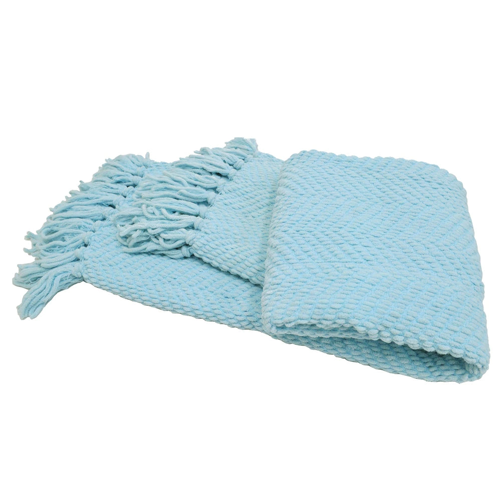 Boon Knitted Tweed Couch Throw - 50" x 60" - Aquamarine