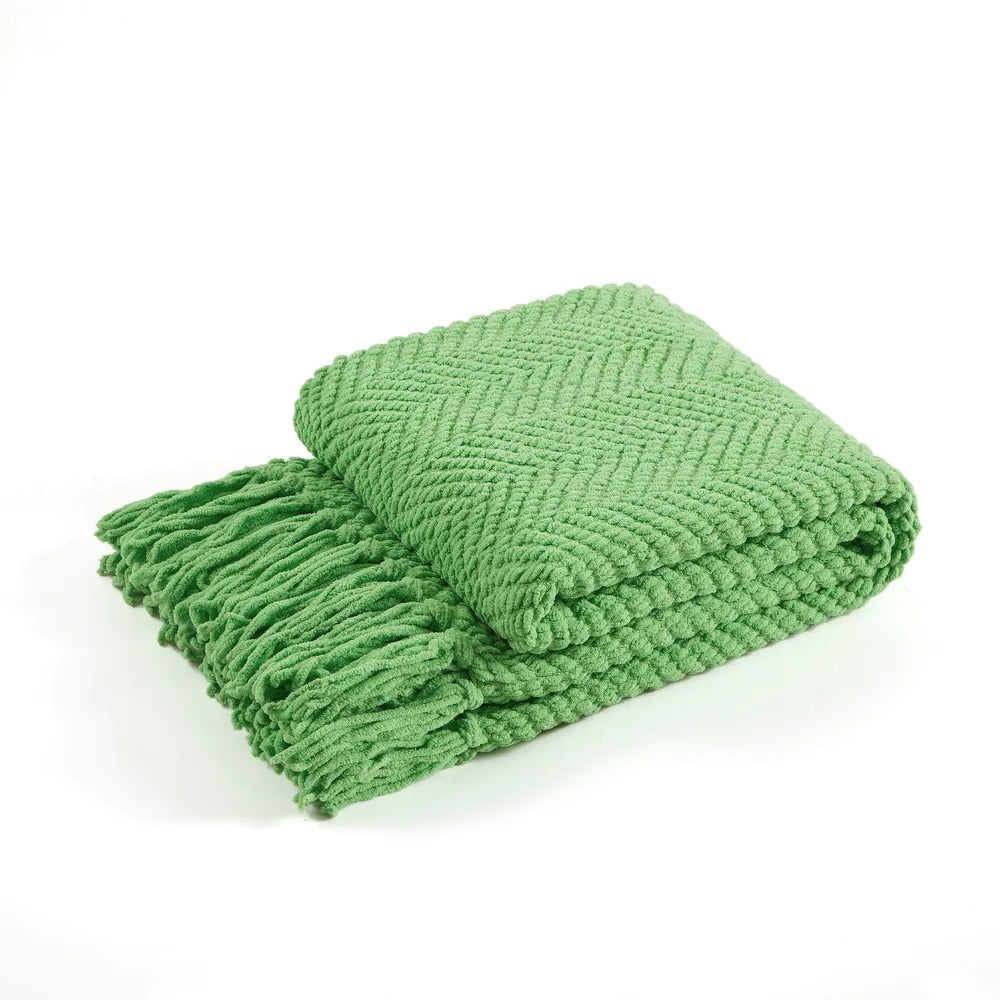 Boon Knitted Tweed Couch Throw - 60" x 80" - Green Eyes