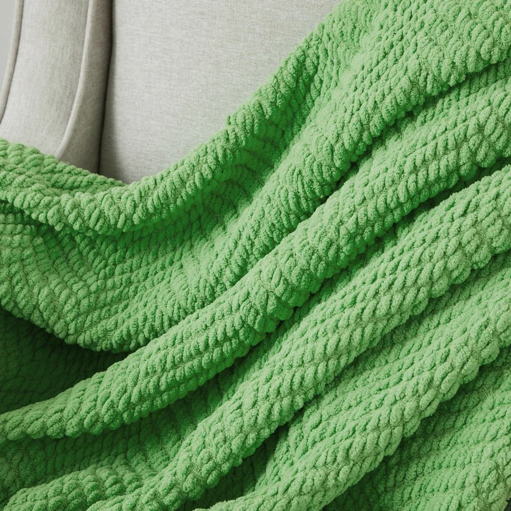 Boon Knitted Tweed Couch Throw - 60" x 80" - Green Eyes