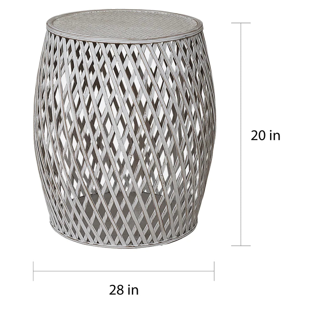 Bora Bora Contemporary Criss-Cross Side Table - Walnut