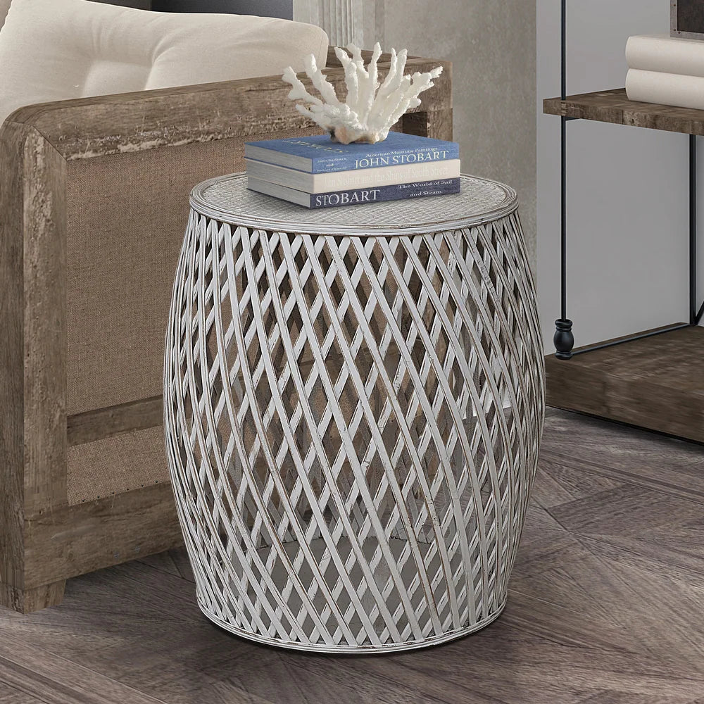 Bora Bora Contemporary Criss-Cross Side Table - Walnut