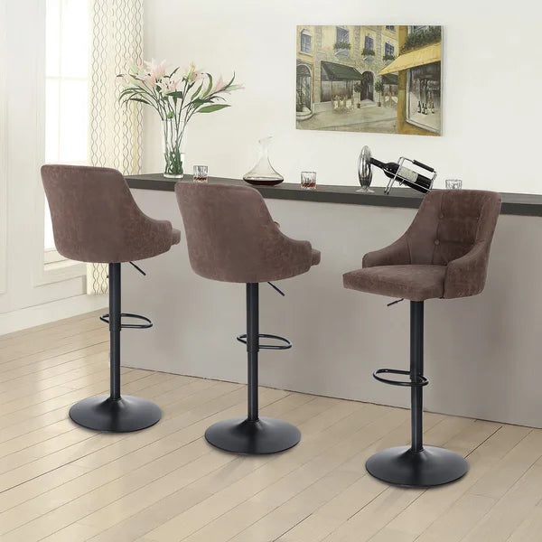 Borg Swivel Adjustable Height Bar Stool