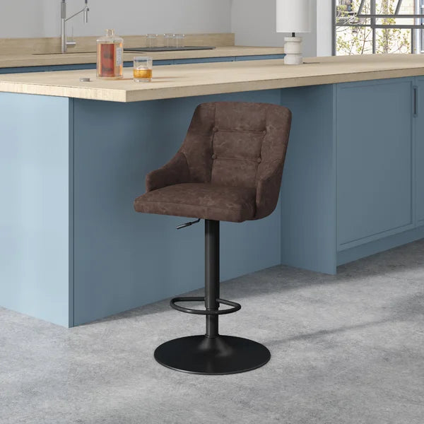 Borg Swivel Adjustable Height Bar Stool