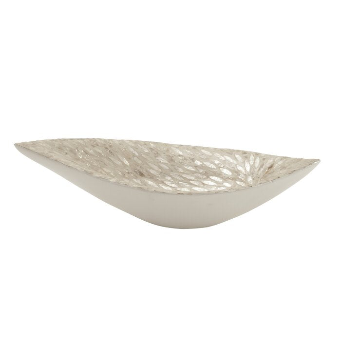 White/Gray Bosonohy Shell Decorative Bowl #LX4003