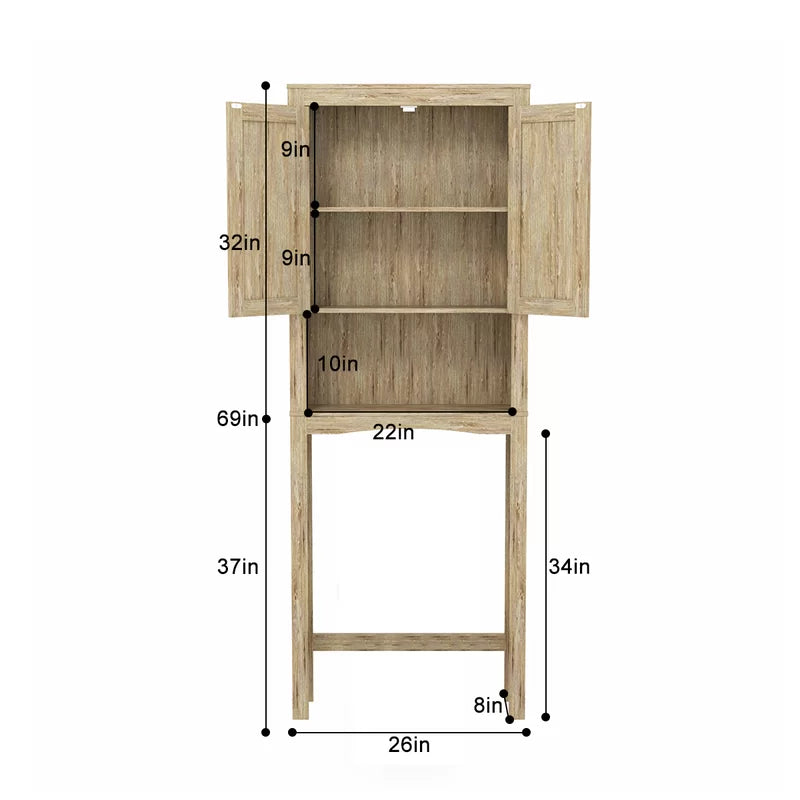 Boston 26'' W x 65.9'' H x 9.63'' D Over-The-Toilet Storage
