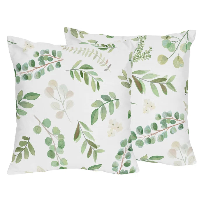 Botanical Leaf Decorative Square Pillow Cover & Insert (Set of 2)