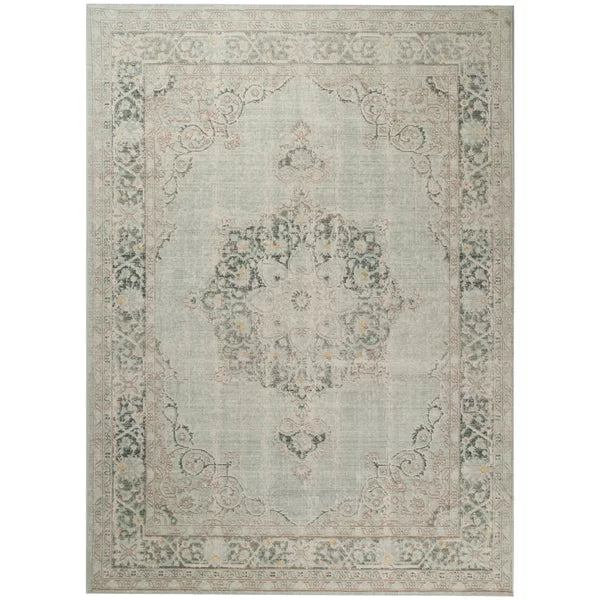 Botwith Oriental Area Rug in Green/Beige rectangle 2'x3'