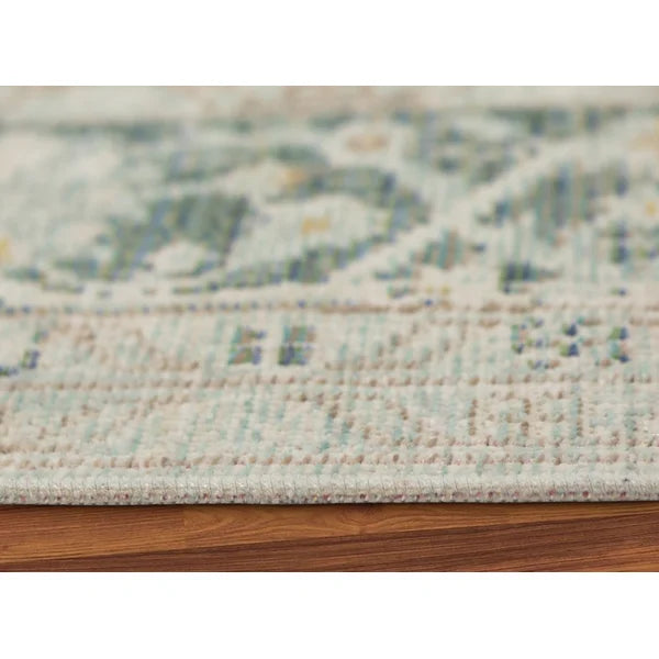 Botwith Oriental Area Rug in Green/Beige rectangle 2'x3'