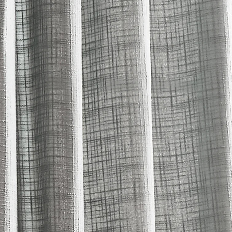 Boucle Solid Semi-Sheer Grommet Curtain Panels, 50"W x 63"L (Set of 2)