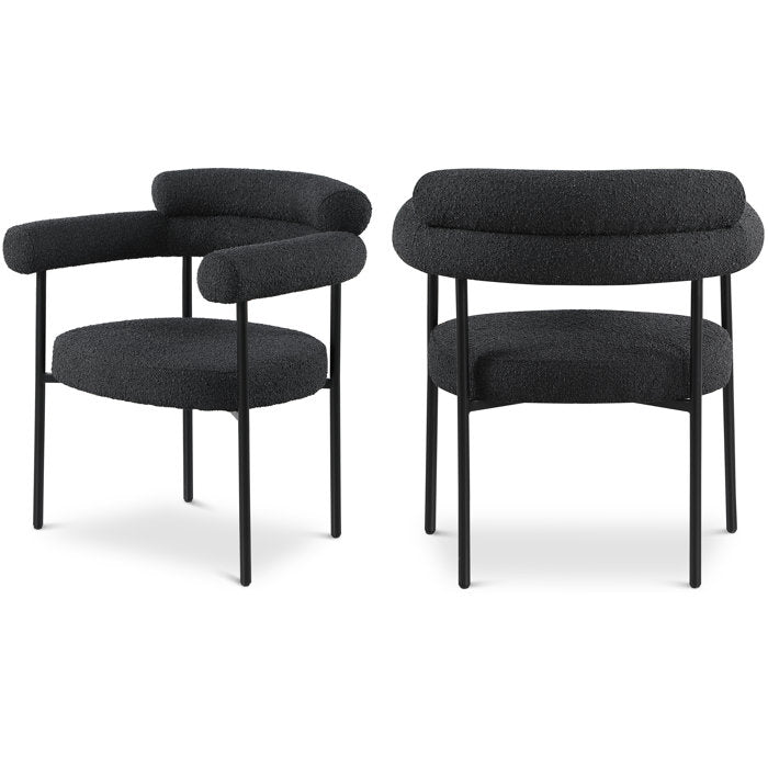 Boucle Upholstered Arm Chair (Set of 2)