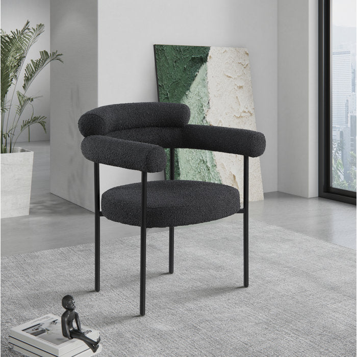 Boucle Upholstered Arm Chair (Set of 2)