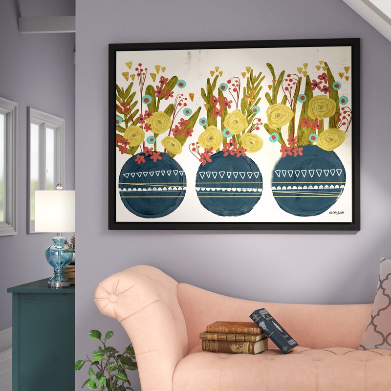 Bouquet Trio by Katie Doucette - Floater Frame Print on Canvas CYB189