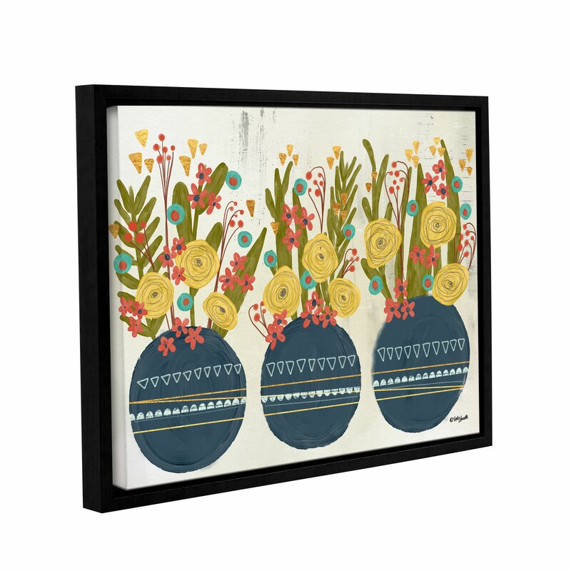 Bouquet Trio by Katie Doucette - Floater Frame Print on Canvas CYB189