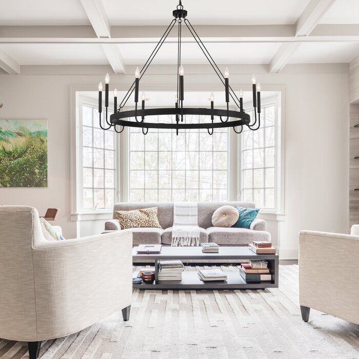 Bourget Dimmable Wagon Wheel Chandelier