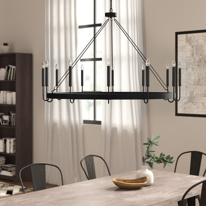 Bourget Dimmable Wagon Wheel Chandelier