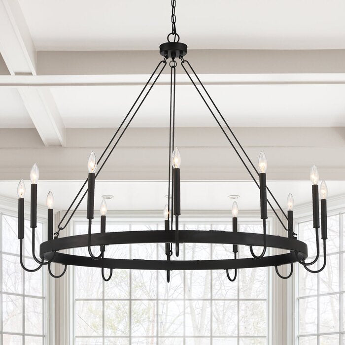 Bourget Dimmable Wagon Wheel Chandelier