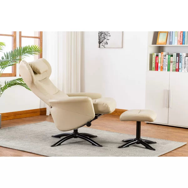 Bourkelands 28.7'' Wide Faux Leather Manual Ergonomic Recliner with Ottoman