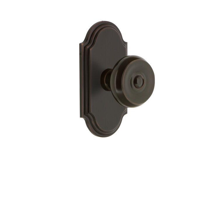 2.75 Timeless Bronze Bouton Privacy Door Knob with Arc Plate
