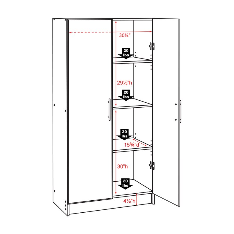 Bovey 65" H x 32" W x 16" D Storage Cabinet
