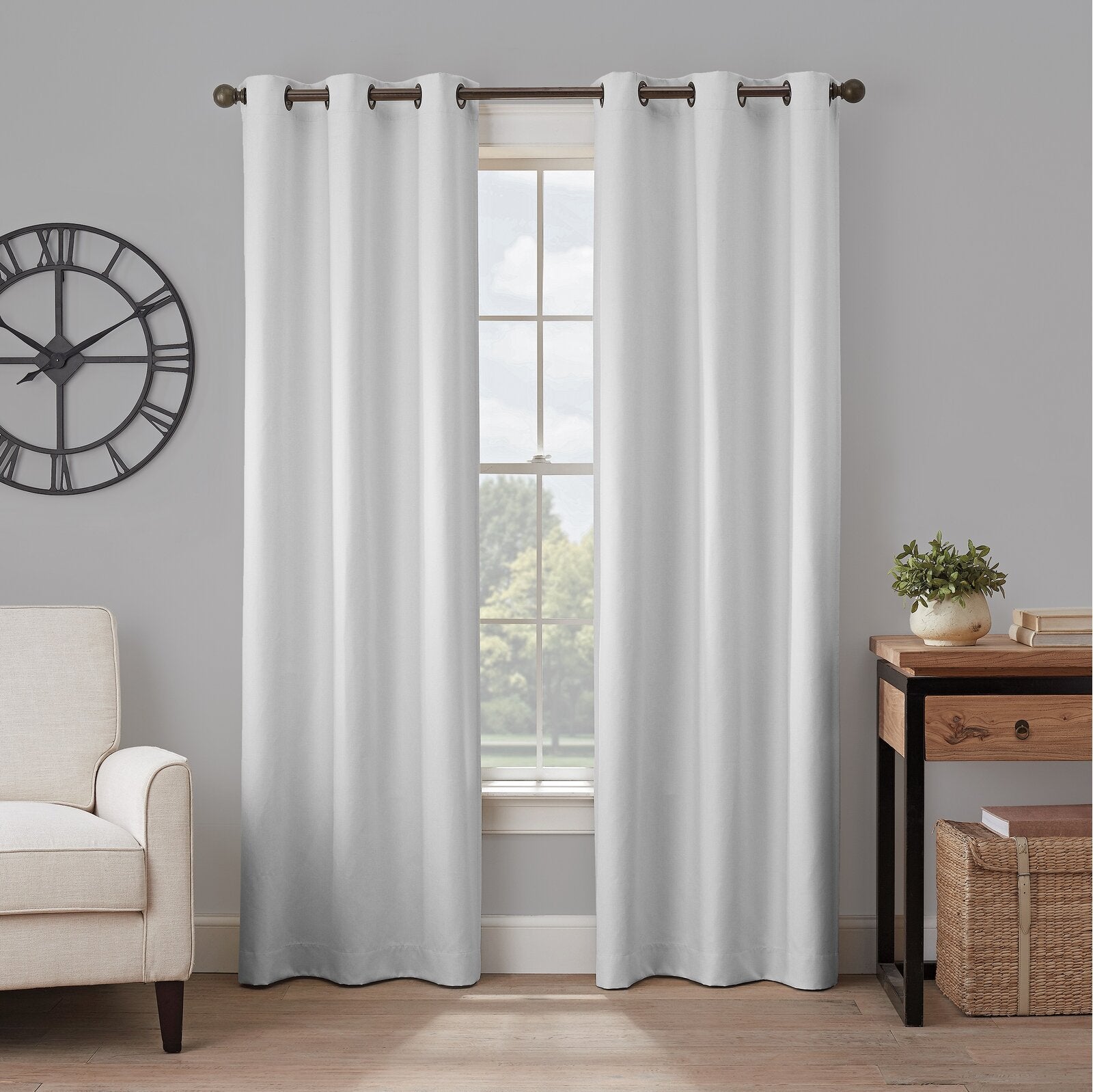 Bowen Absolute Zero Solid Max Blackout Thermal Grommet Two-Single Curtain Panel AS217