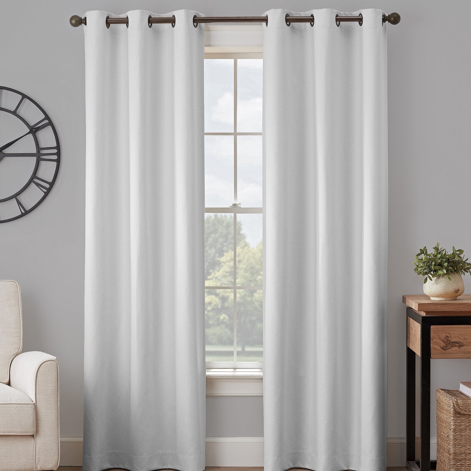 Bowen Absolute Zero Solid Max Blackout Thermal Grommet Two-Single Curtain Panel AS217