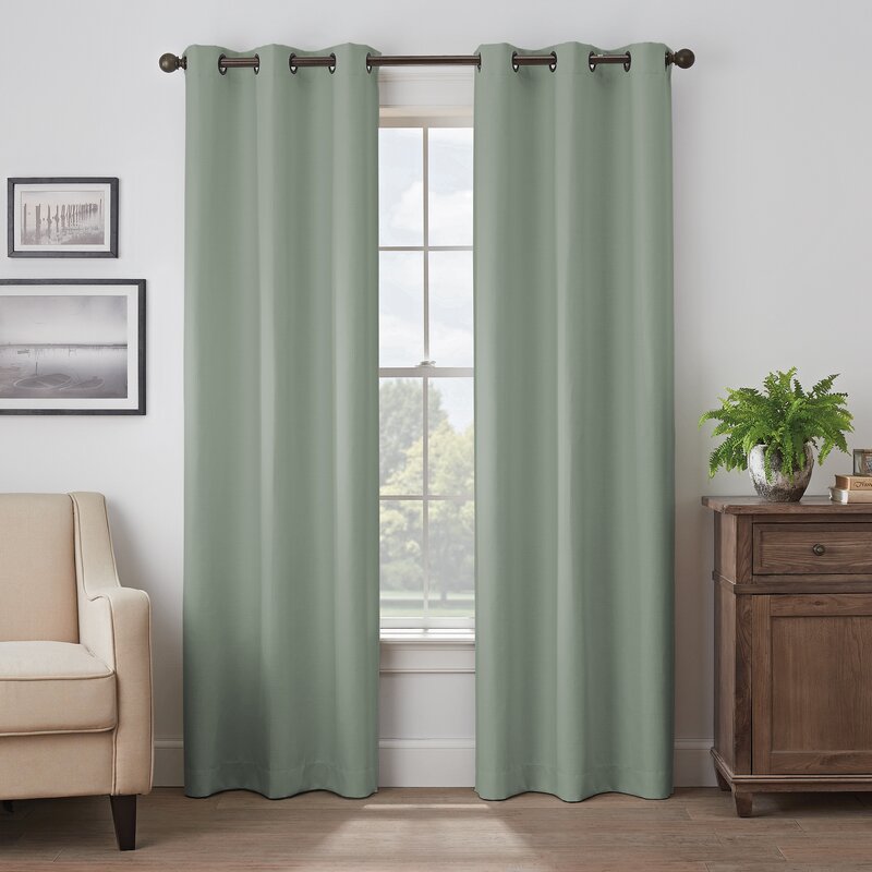 Bowen Absolute Zero Solid Max Blackout Thermal Grommet Curtain Panel (Set of  2) 7016