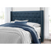 Brady Upholstered Tufted Wingback Panel Bed - Blue - King