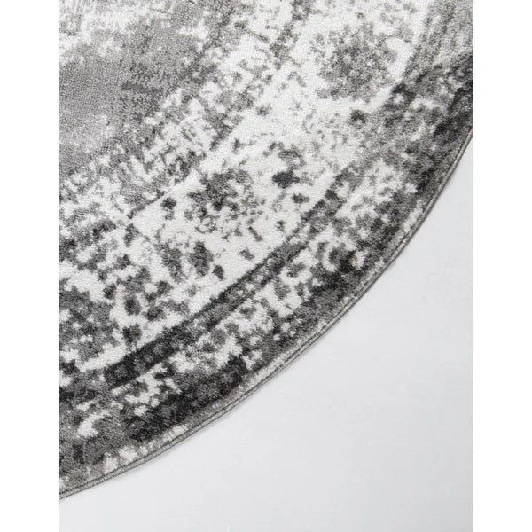 Brandt Oriental Area Rug in Gray round 7'